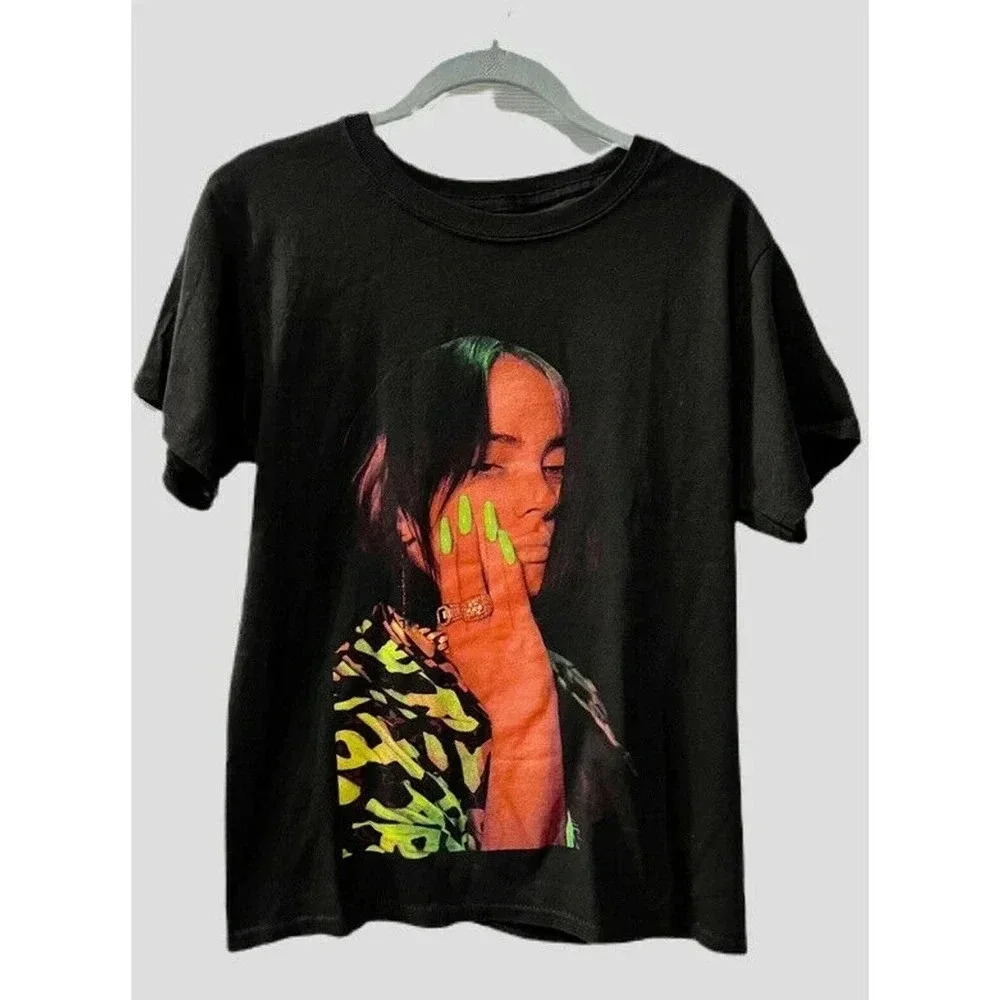 Billie Eilish World Tour Stay Home Concert Tour Shirt Black Red Small